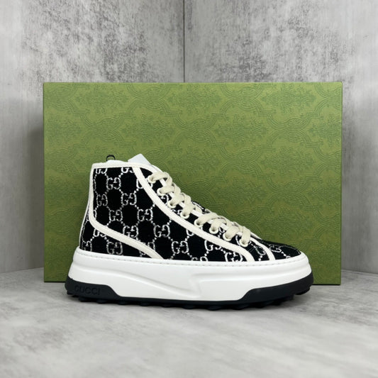 Gucci Tennis 1977 High-Top "Black-White Monogram"