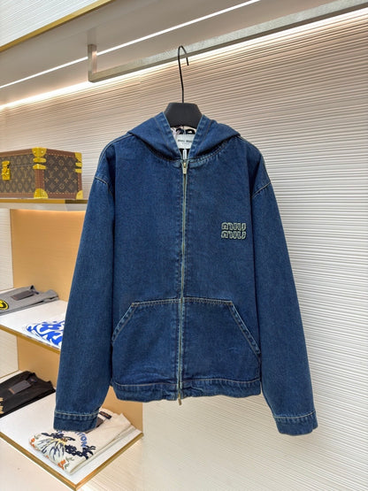 Miu Miu Denim Hoodie Jacket