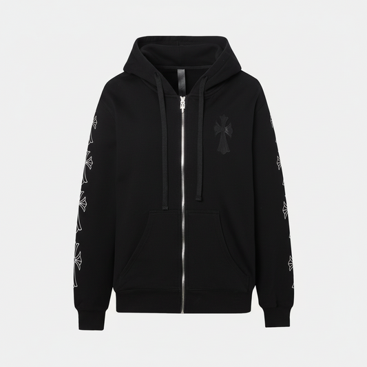 Chrome Hearts Zip-Up Hoodie "Black"