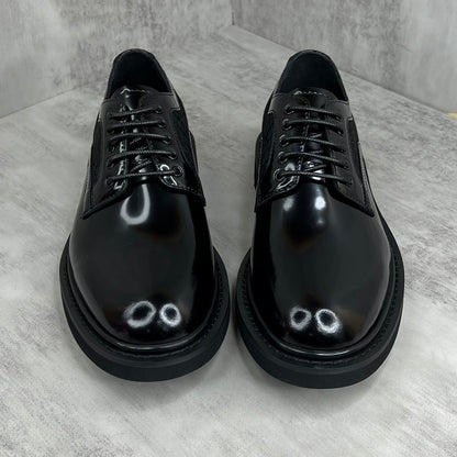 Dior Leather Derby Shoes "Black Motif"