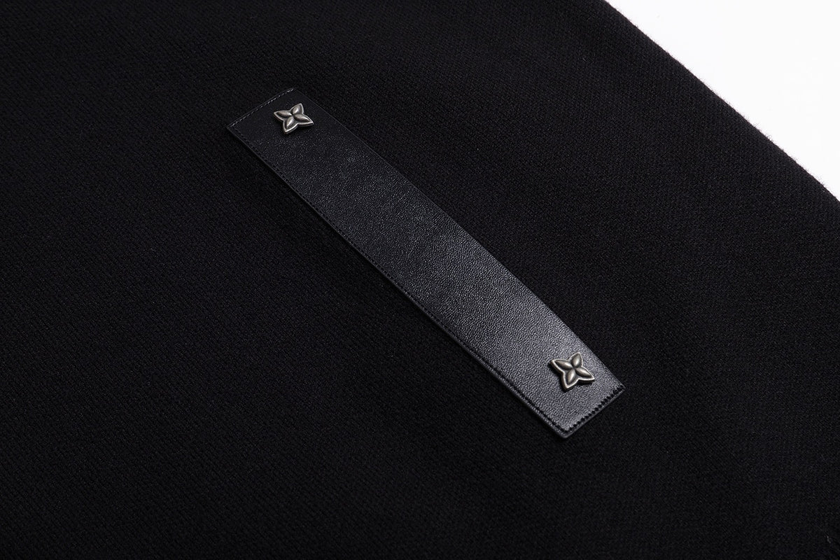 Louis Vuitton Knit Blouson with Leather Details "Black"