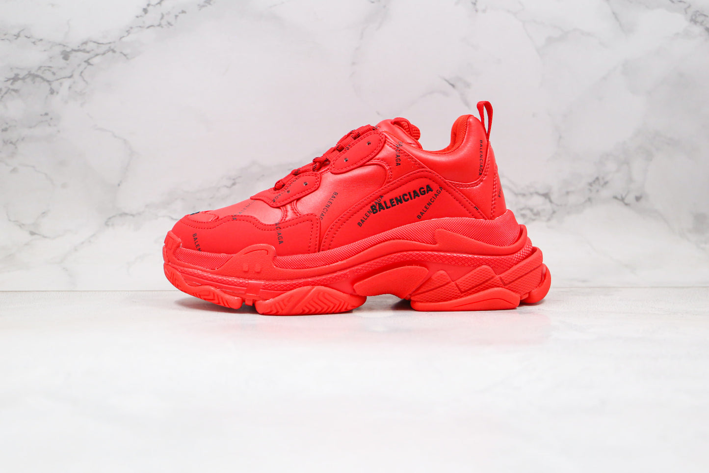 Balenciaga Triple S "Red-All Over Logo"