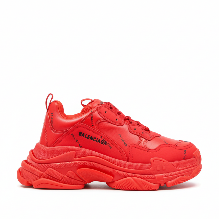Balenciaga Triple S "Red-All Over Logo"