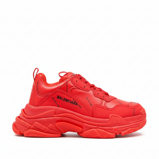 Balenciaga Triple S "Red-All Over Logo"