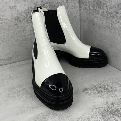 Chanel Chelsea Boots "White-Black"