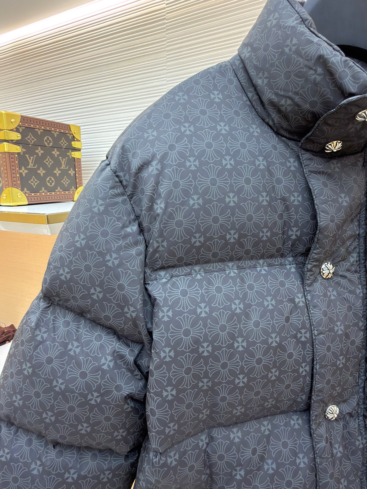 Chrome Hearts Monogram Print Down Puffer Jacket "Charcoal"