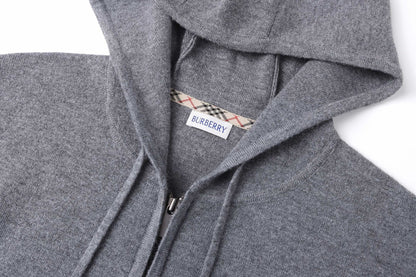 Burberry Cashmere Blend Zip Hoodie "Grey"