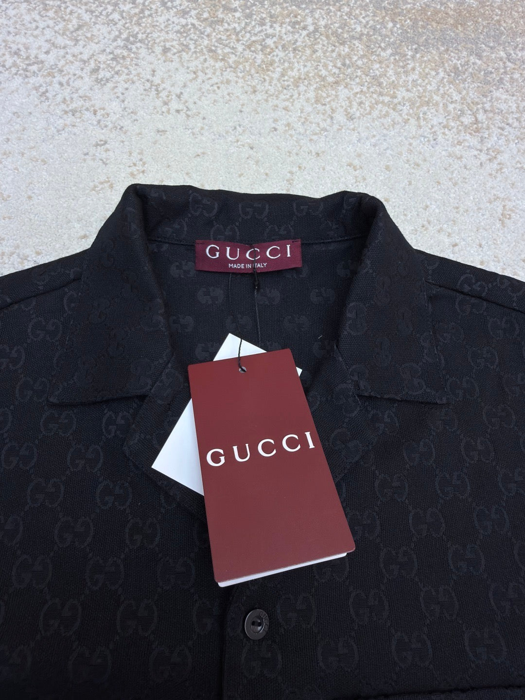 Gucci GG Canvas Linen Blend Bowling Shirt "Black"
