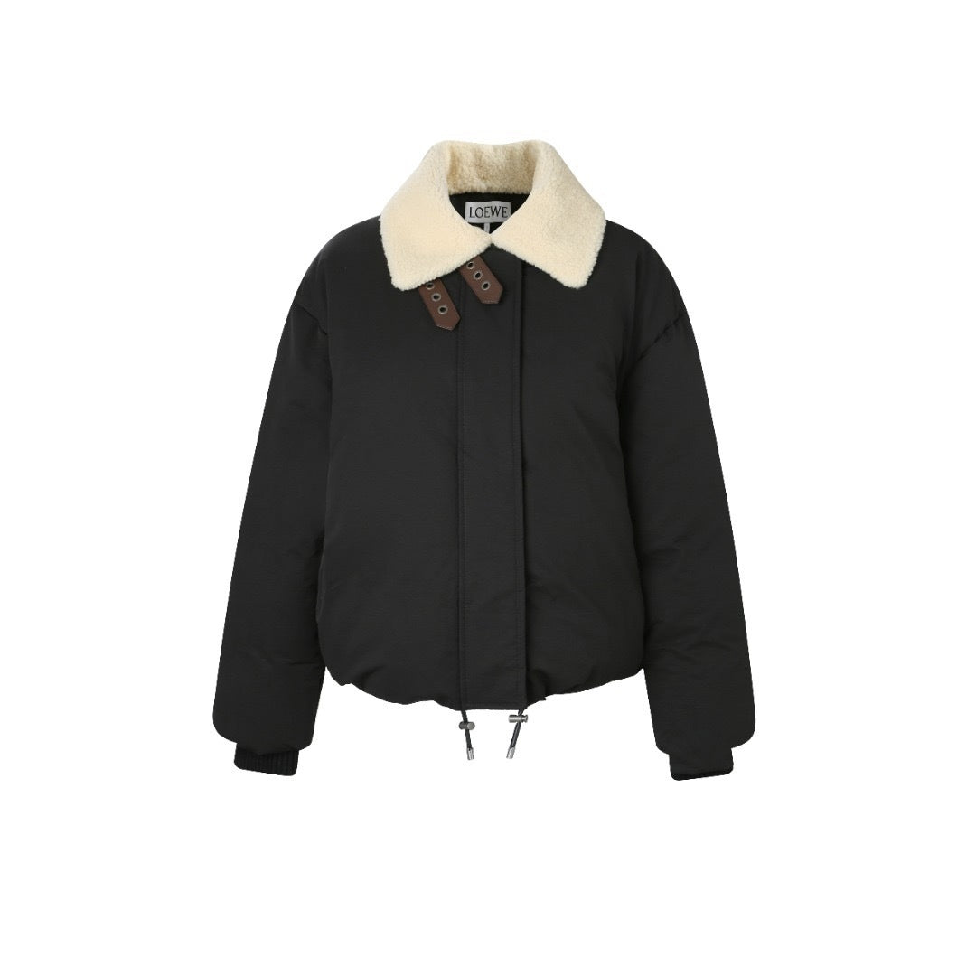 Loewe Shearling-Trimmed Down Jacket "Black"