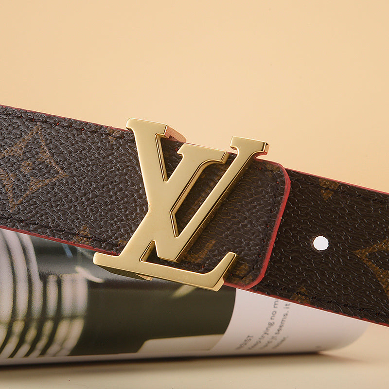 Louis Vuitton LV Initiales 30mm Reversible Belt "Monogram Eclipse" and "Red"