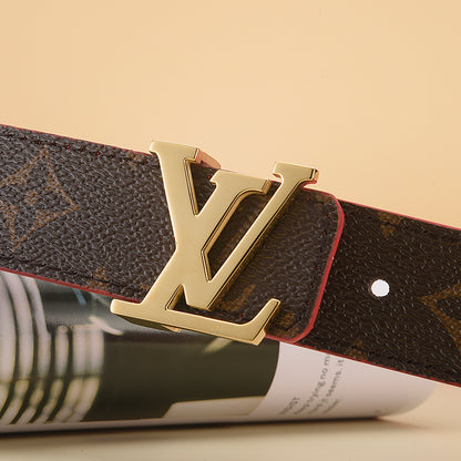 Louis Vuitton LV Initiales 30mm Reversible Belt "Monogram Eclipse" and "Red"