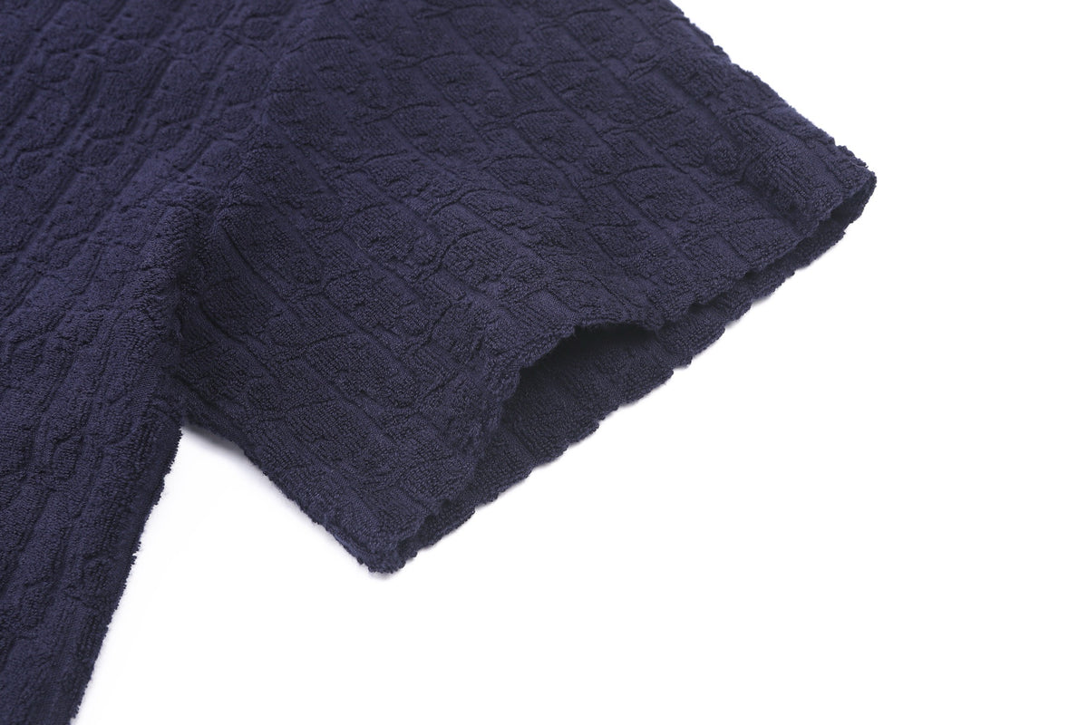 Dior Oblique T-Shirt "Navy Blue Terry Cotton"
