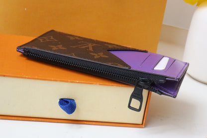 Louis Vuitton Coin Card Holder "Monogram Macassar Canvas"