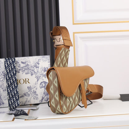 Dior CD Diamond Saddle Bag with Strap