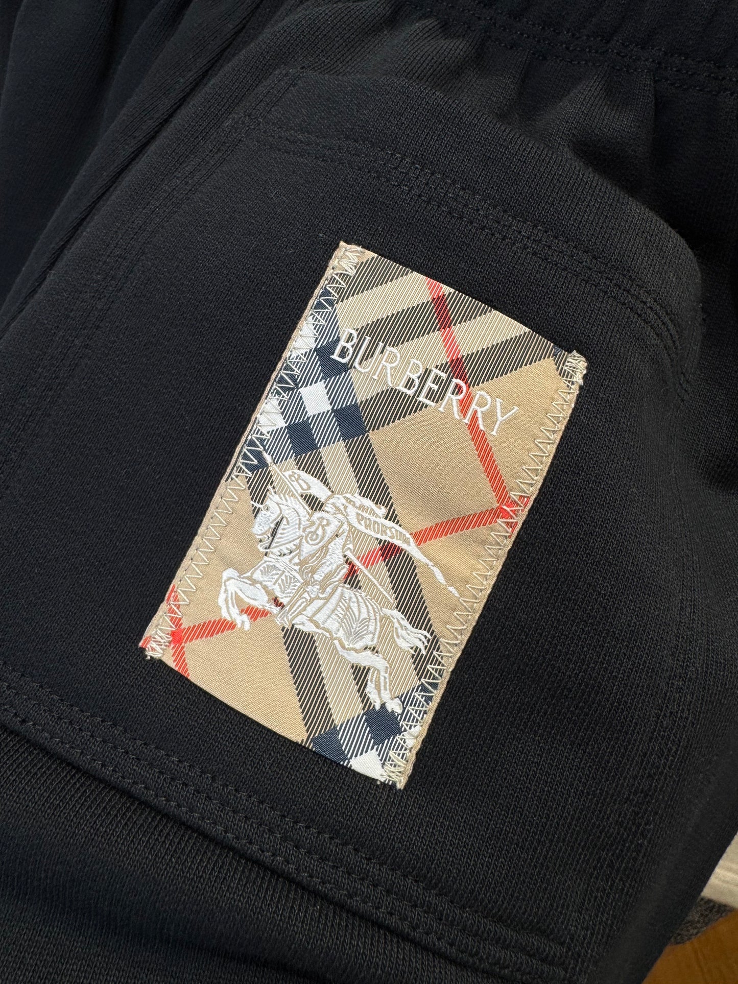 Burberry Check Label Tracking Shorts "Black"