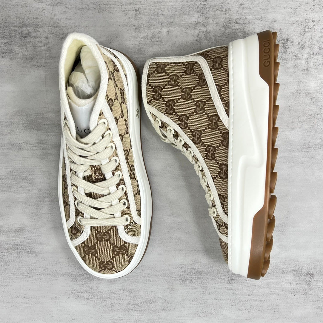 Gucci Tennis 1977 High-Top "Beige-White Monogram"
