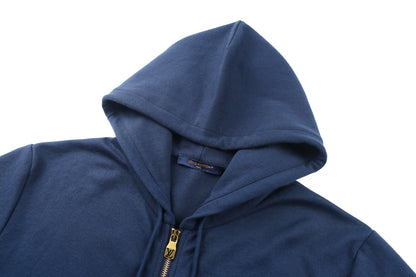 Louis Vuitton Zippered Hoodie With Signature "Blue"