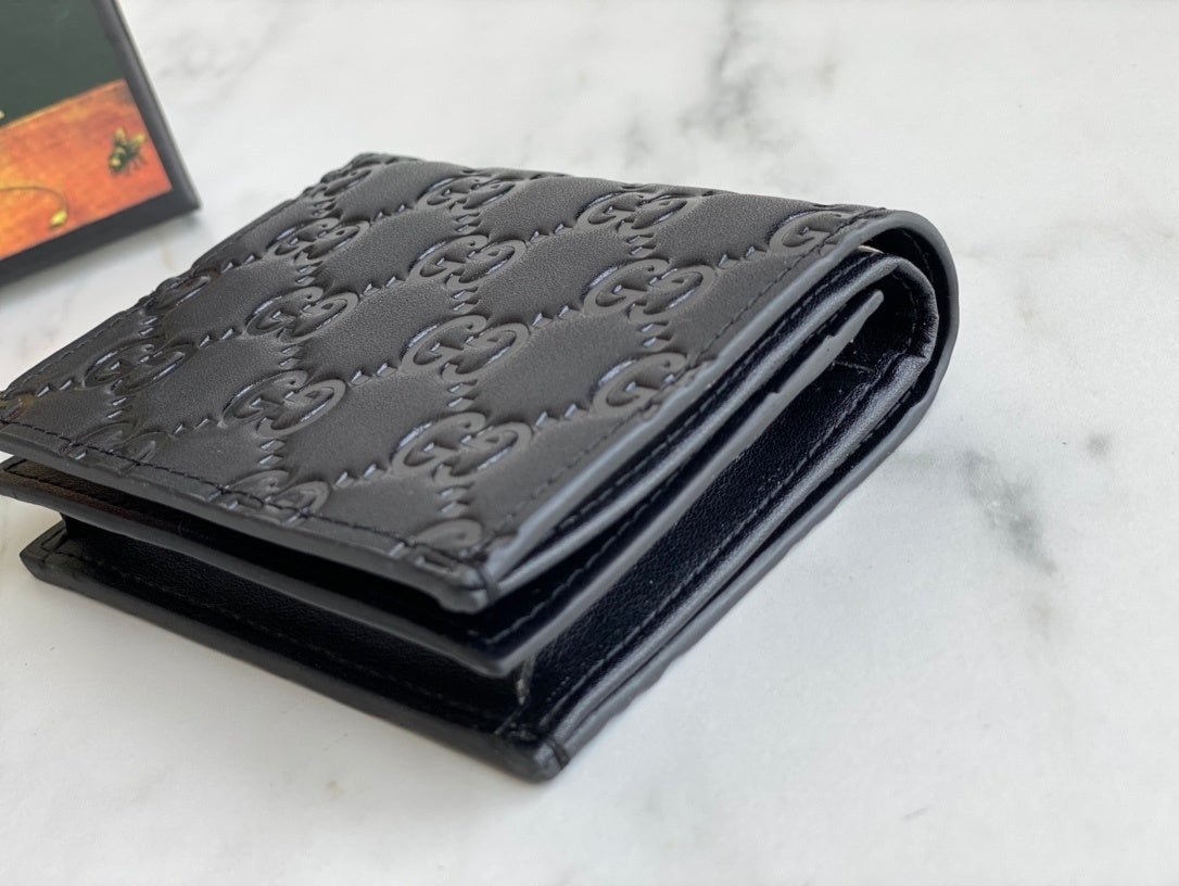 Gucci GG Embossed Leather Card Case Wallet