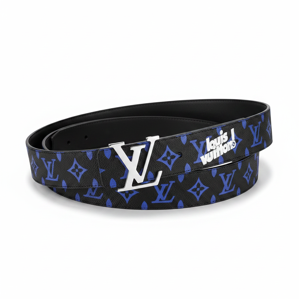 Louis Vuitton LV Initiales Reversible Belt "Monogram Blue" and "Black"