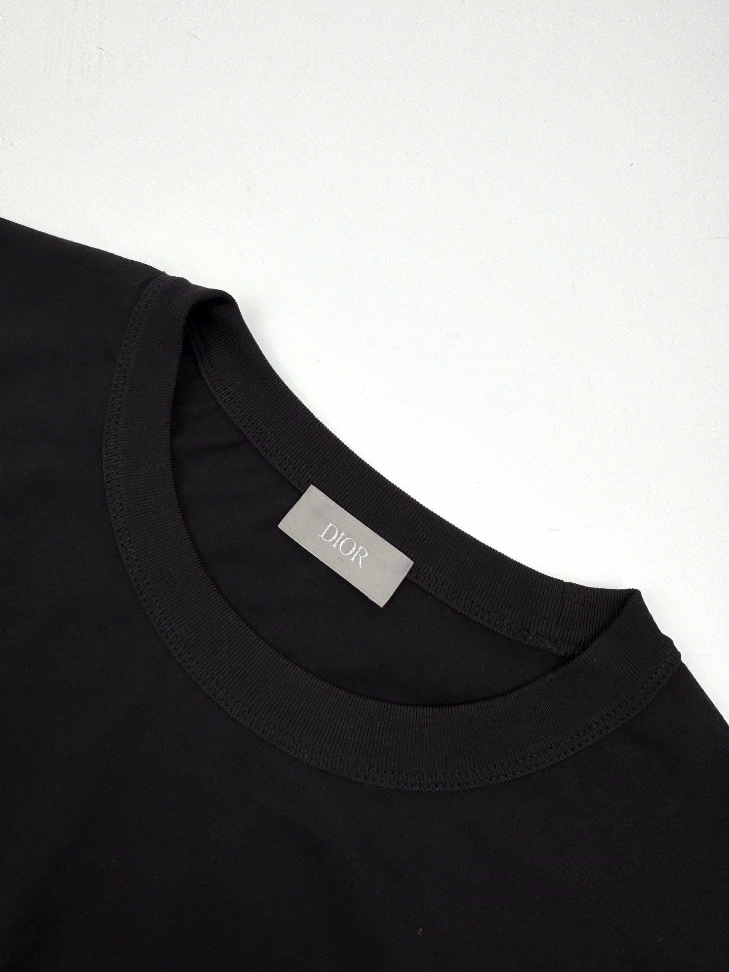 Dior Ribbon T-Shirt "Black Cotton Jersey"