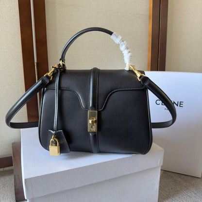 Celine Small 16 Bag in Natural Calfskin "Black"