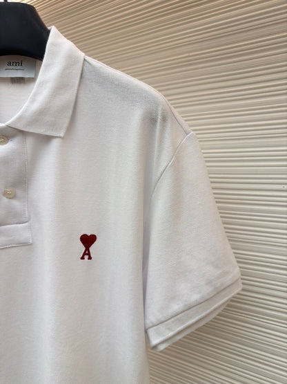 Ami Paris Polo T-Shirt "White"
