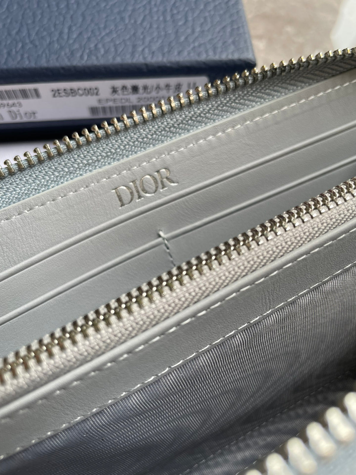 Dior Long Zipped Wallet "Grey Oblique Galaxy Leather"