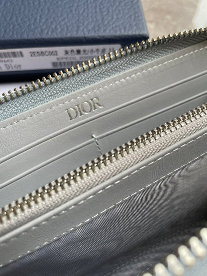 Dior Long Zipped Wallet "Grey Oblique Galaxy Leather"