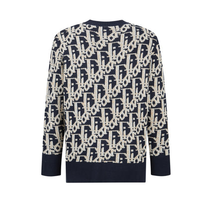Dior Oblique Sweater "Navy Blue Wool Jacquard"
