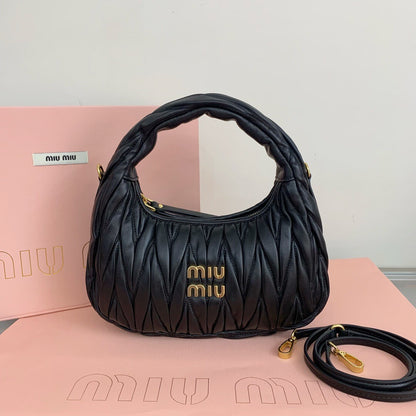 Miu Miu Wander Matelassé Nappa Leather Hobo Bag