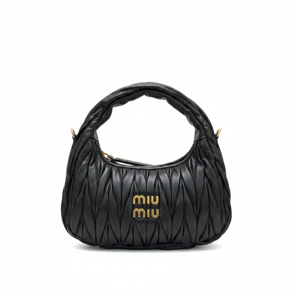 Miu Miu Wander Matelassé Nappa Leather Hobo Bag