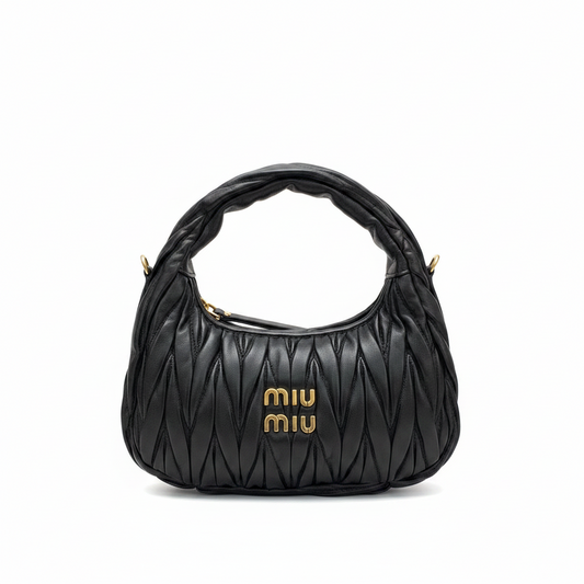 Miu Miu Wander Matelassé Nappa Leather Hobo Bag
