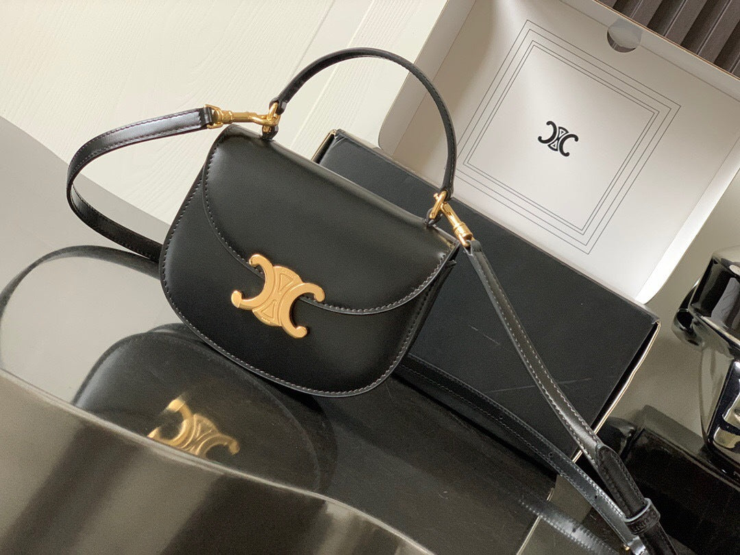 Celine Mini Besace Clea in Shiny Calfskin