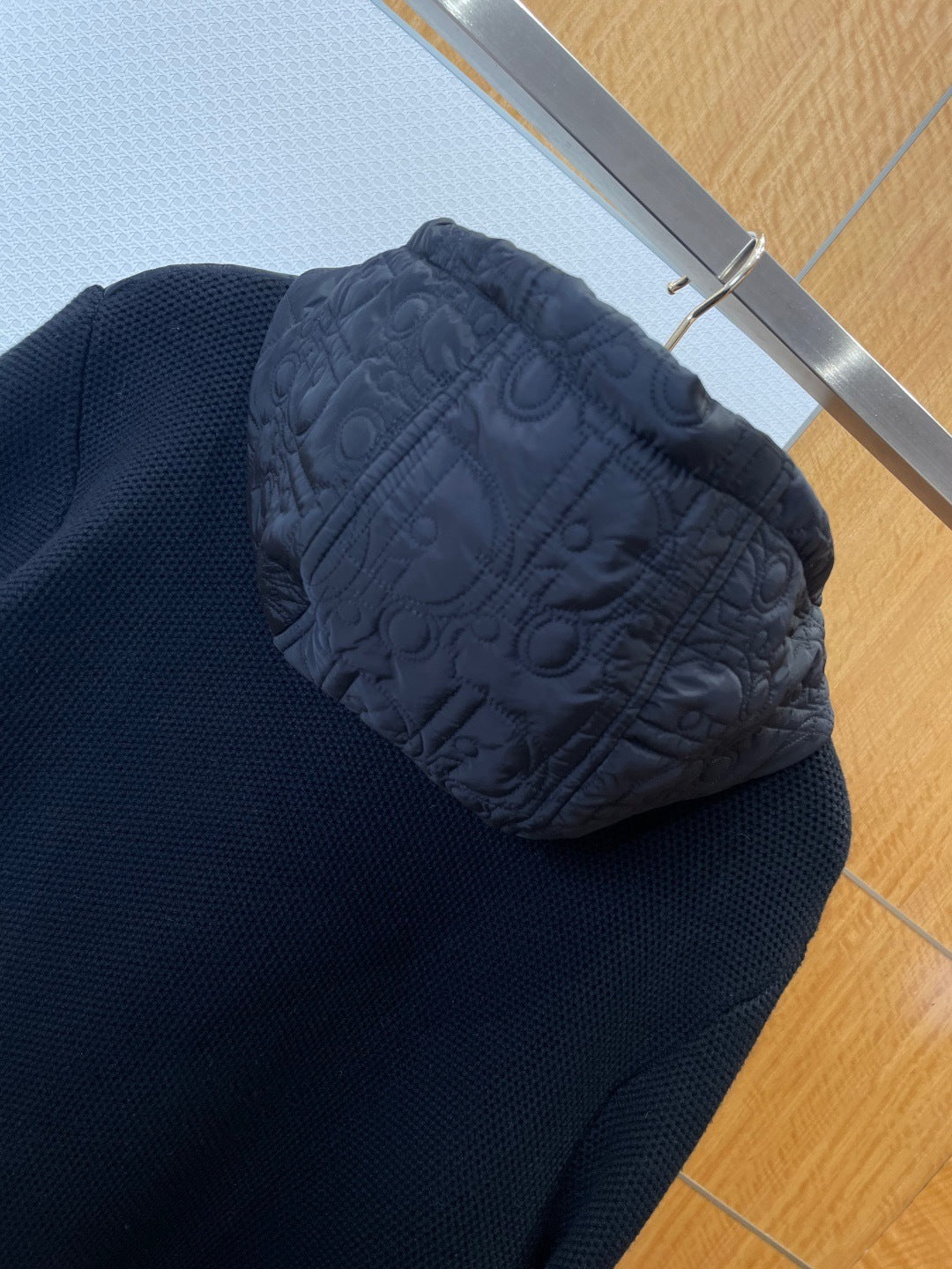 Dior Oblique Hooded Blouson Jacket "Black Cotton Blend Knit"