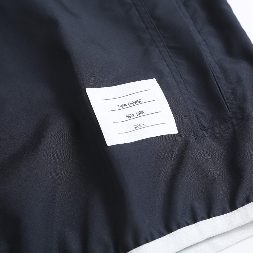 Thom Browne 4-Bar Stripe Hooded Jacket "Navy Blue"