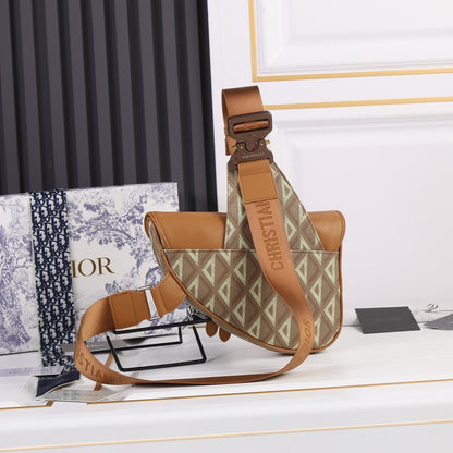 Dior CD Diamond Saddle Bag with Strap