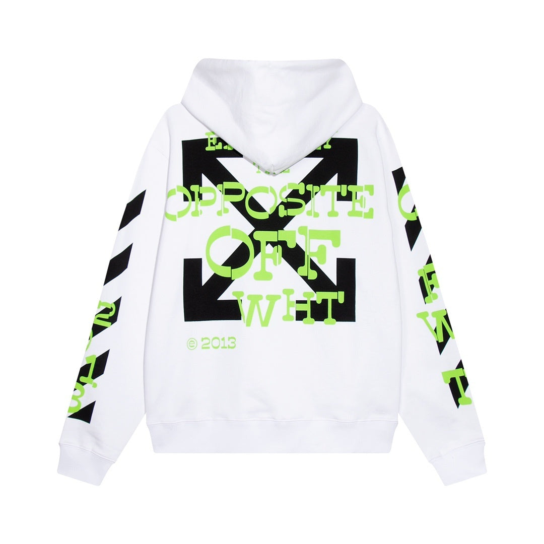 Off-White Opposite Arrow Boxy Hoodie "White-Lime"