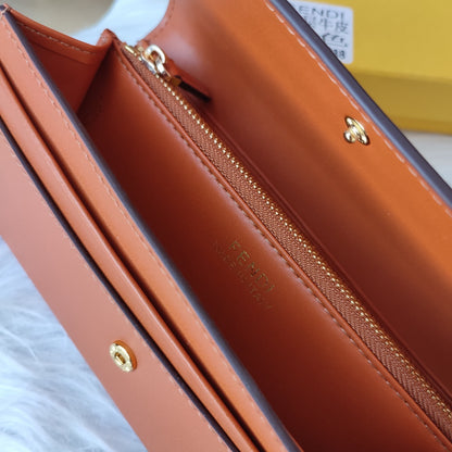 Fendi Roma Continental Brown Leather Wallet