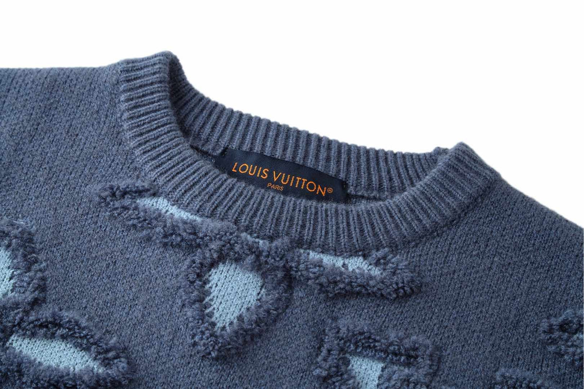 Louis Vuitton Textured Cotton Crewneck "Indigo"