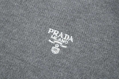 Prada Embroidered Logo Sweater "Grey"