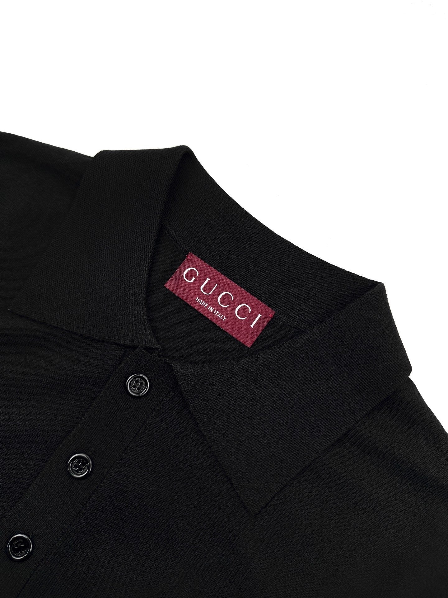 Gucci Fine Wool Polo T-Shirt "Black"