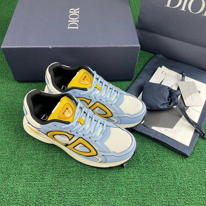Dior B30 Countdown Sneaker "White Technical Mesh with Light Blue and Gold-Tone Technical Fabric"