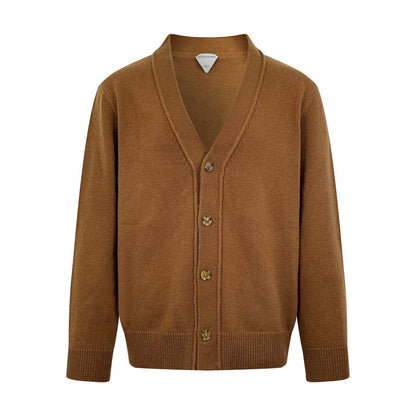 Bottega Veneta Cashmere Cardigan Intrecciato "Camel Brown"