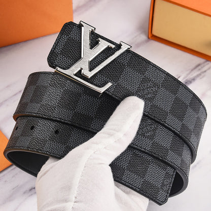 Louis Vuitton Initiales Leather Belt "Black-Silver"