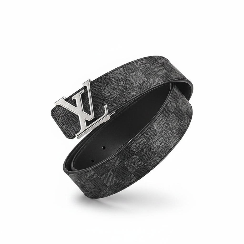 Louis Vuitton Initiales Leather Belt "Black-Silver"