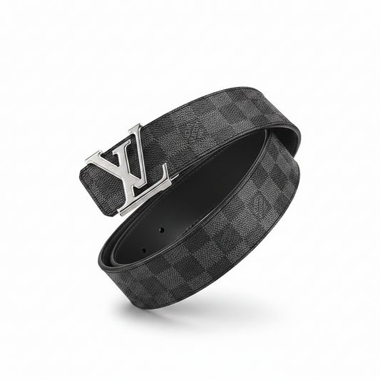 Louis Vuitton Initiales Leather Belt "Black-Silver"