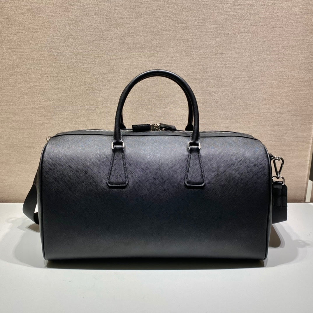 Prada Saffiano Leather Travel Bag "Black"