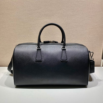 Prada Saffiano Leather Travel Bag "Black"