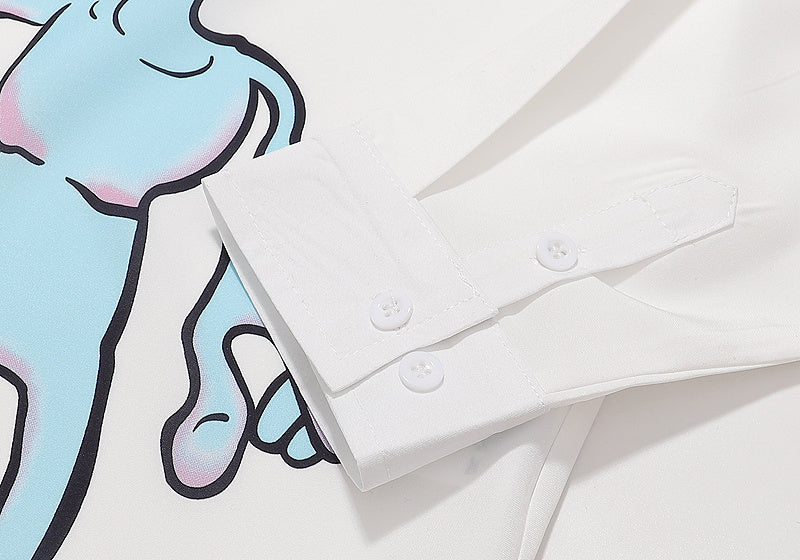 Louis Vuitton Cartoon Alien Graphic Shirt "White"