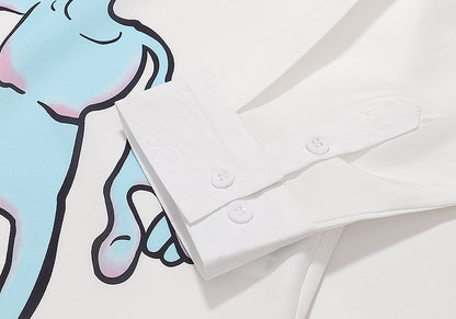 Louis Vuitton Cartoon Alien Graphic Shirt "White"